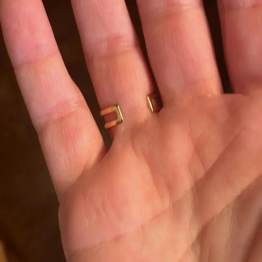 Stella & Dot Statement Cocktail Ring Canary Yellow Stone Gold Adjustable - Picture 4 of 8